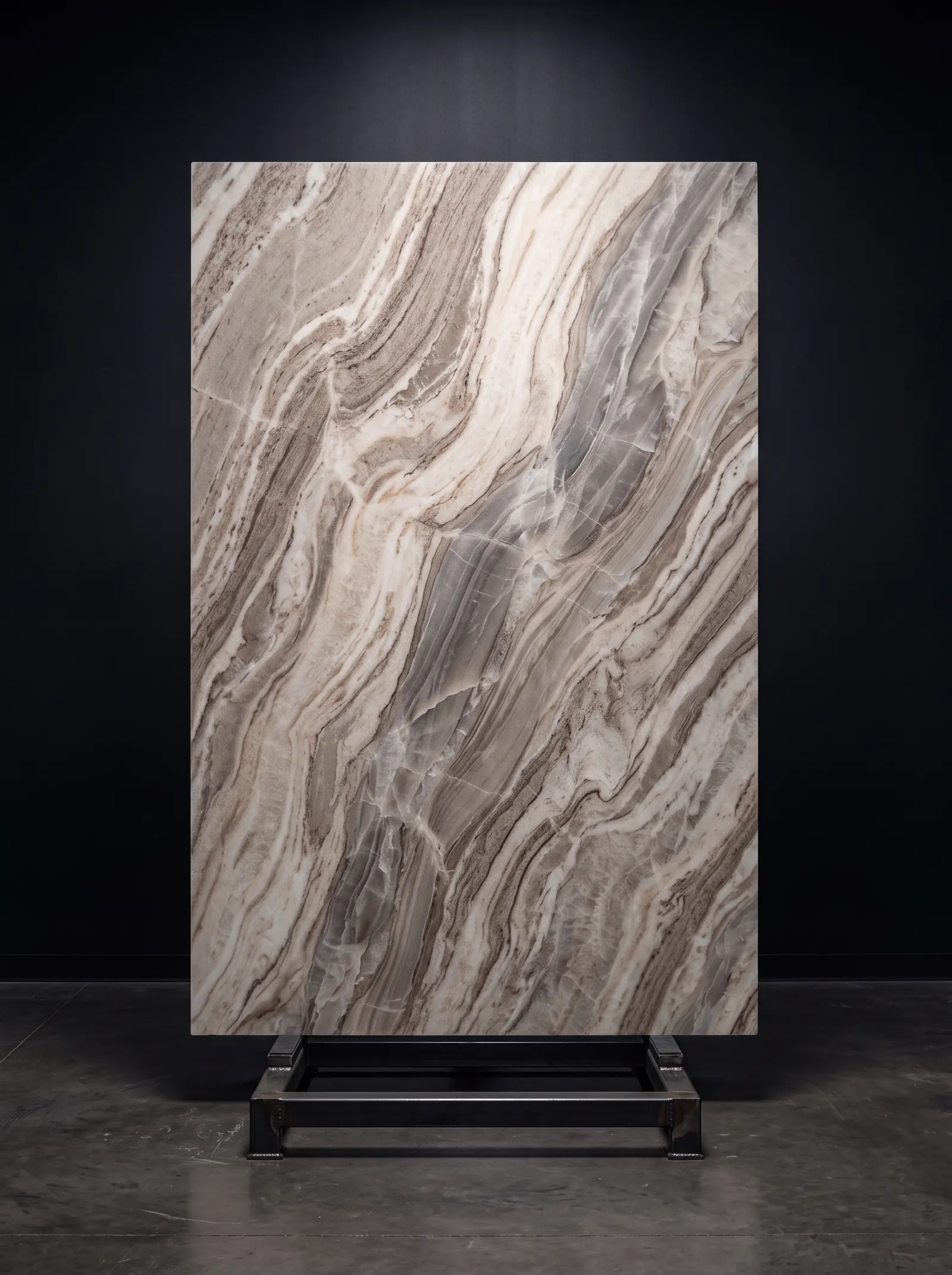 Full slab of taupe and grey quartzite